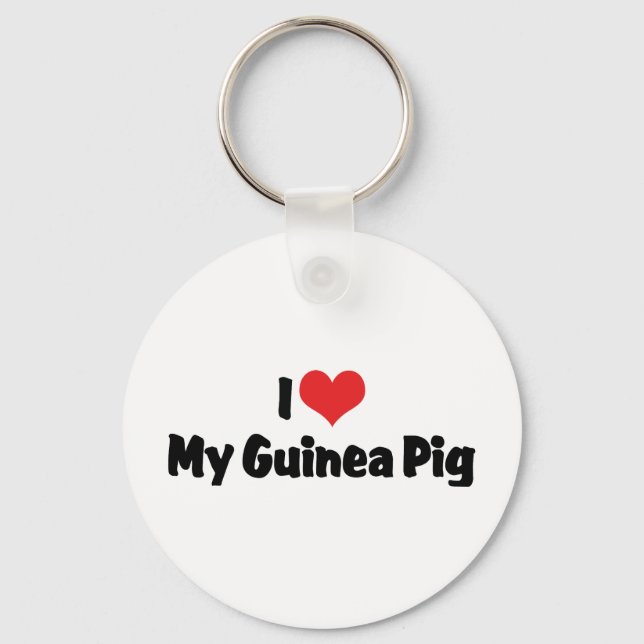 Porte-clés J'aime cœur mon cochon d'Inde (Recto)