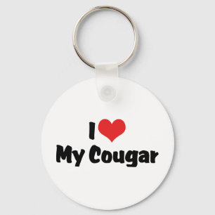 Porte-clés J'aime cœur mon couguar