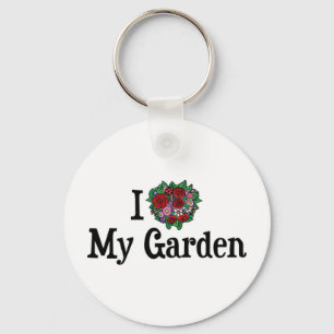 Porte-clés J'aime cœur mon jardin - Jardin de fleurs et légum