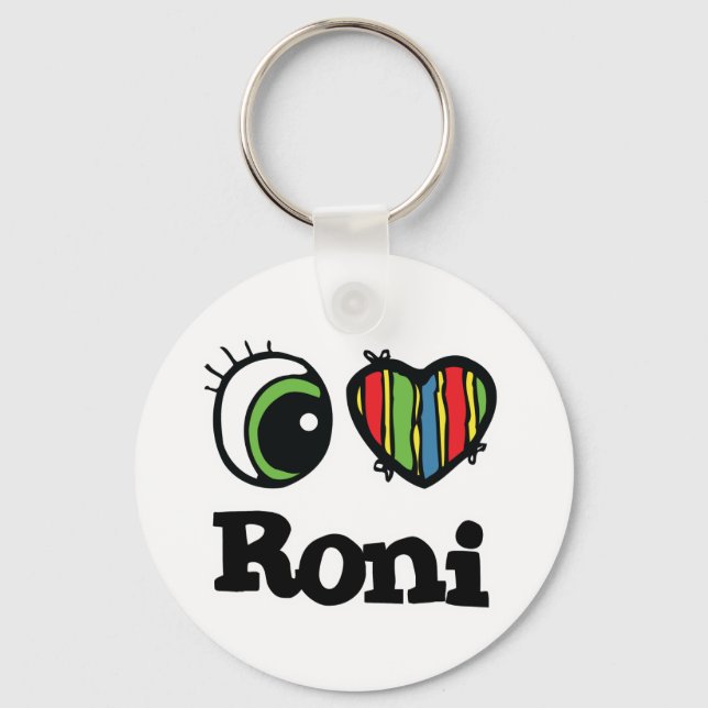 Porte-clés J'aime (Cœur) Roni (Recto)
