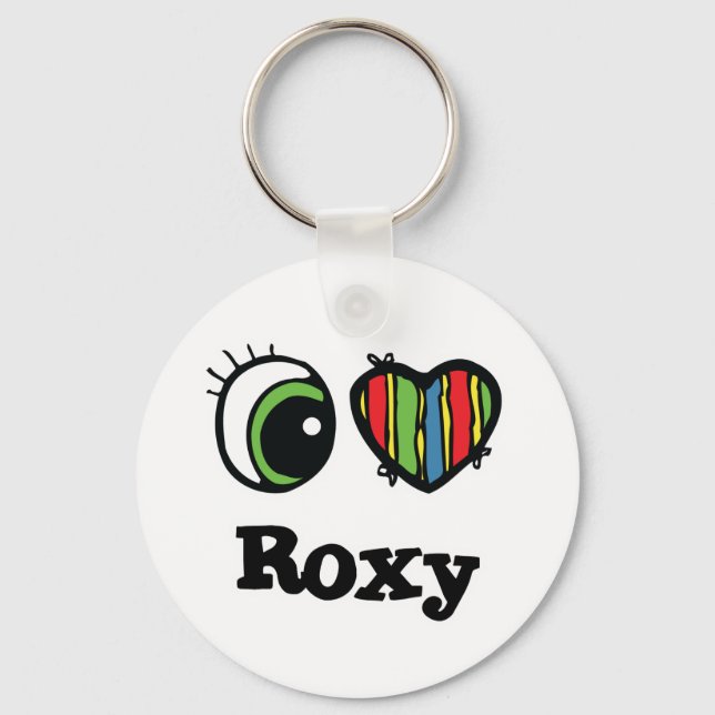 Porte-clés J'aime (cœur) Roxy (Recto)