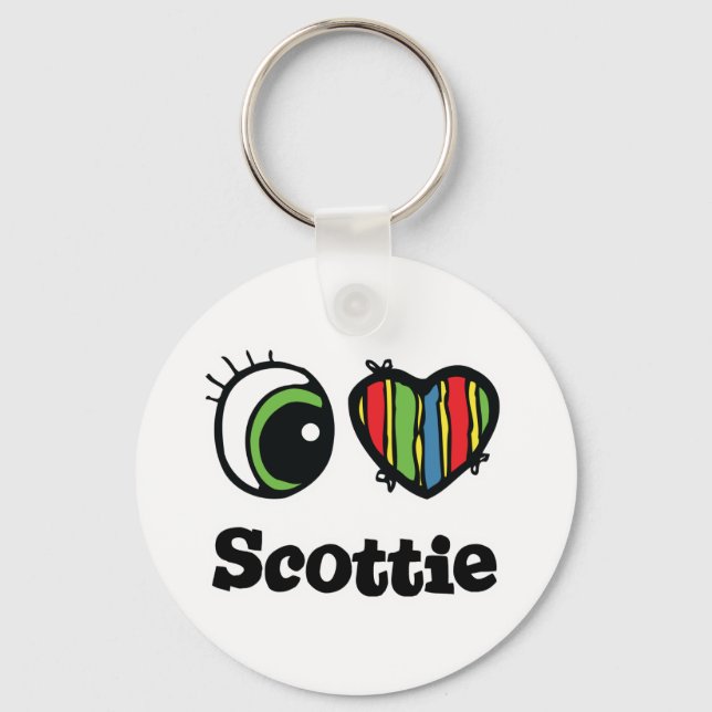 Porte-clés J'aime (cœur) Scottie (Recto)