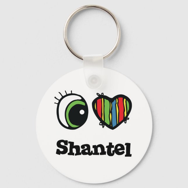 Porte-clés J'aime (cœur) Shantel (Recto)