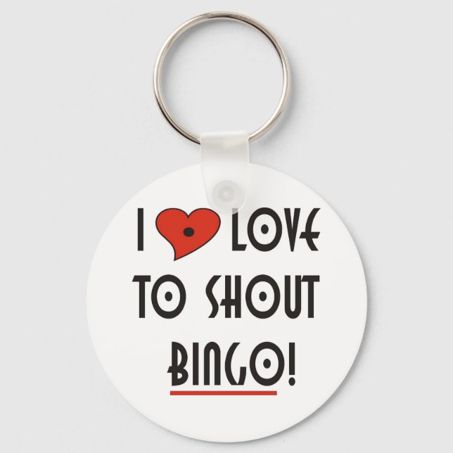 Porte-clés J'aime crier BINGO (Recto)