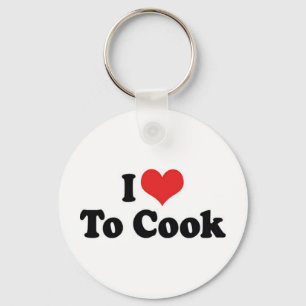 Porte-clés J'aime cuisiner avec cœur - Amateur de cuisine de 