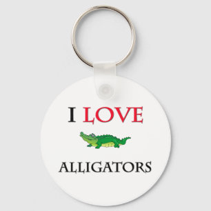 Porte-clés J'aime des alligators