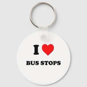 Porte-clés J'aime des arrêts d'autobus