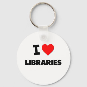 Porte-clés J'aime des bibliothèques