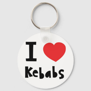 Porte-clés J'aime des chiches-kebabs