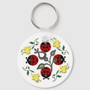 Porte-clés J'aime des coccinelles
