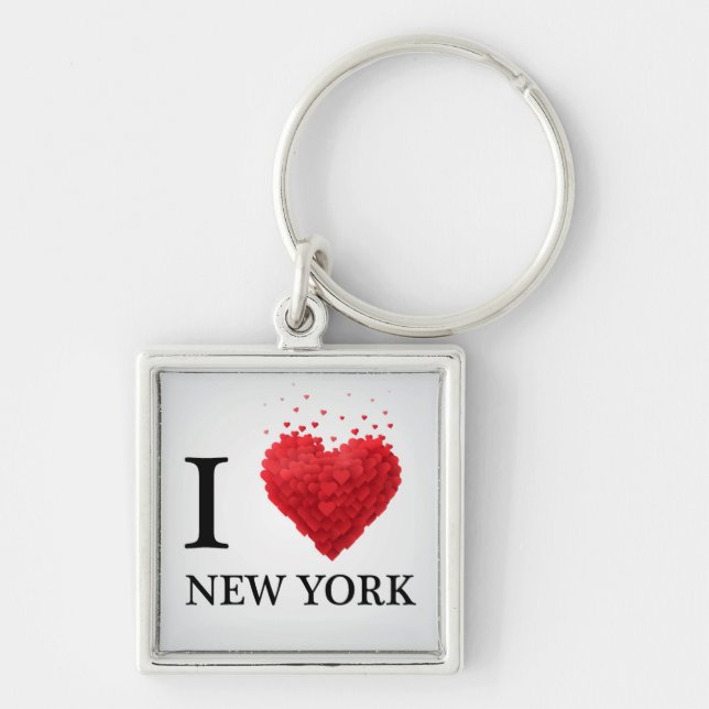 Porte-clés J'aime des coeurs de New York (Devant)
