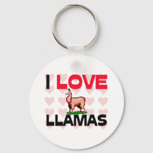 Porte-clés J'aime des lamas