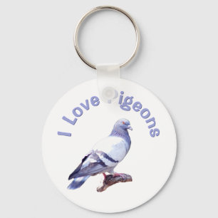 Porte-clés J'aime des pigeons