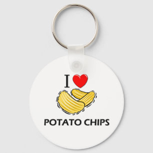 Porte-clés J'aime des pommes chips