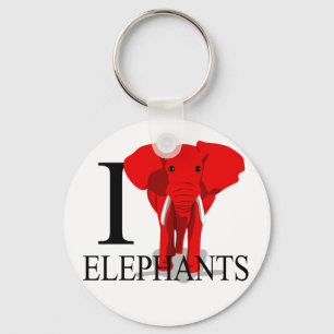 Porte-clés J'aime des porte - clés d'éléphants