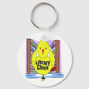 Porte-clés J'aime des poussins de bibliothèque