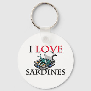 Porte-clés J'aime des sardines