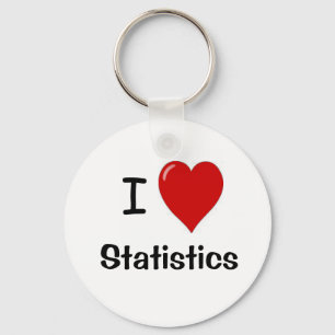 Porte-clés J'aime des statistiques - statistiques de coeur