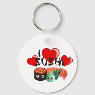 Porte-clés J'aime des sushi