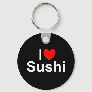 Porte-clés J'aime des sushi (de coeur)