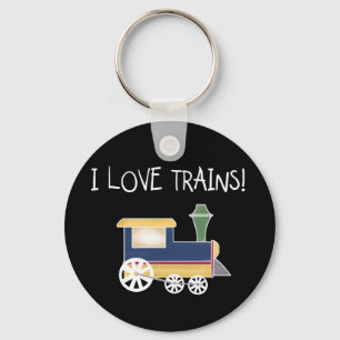 Porte-clés J'aime des T-shirts et des cadeaux de trains
