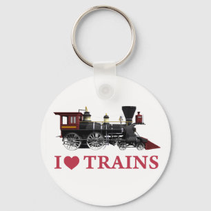 Porte-clés J'aime des trains
