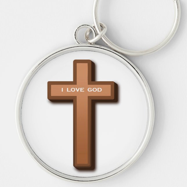 PORTE-CLÉS "J'AIME DIEU" CROIX (Devant)