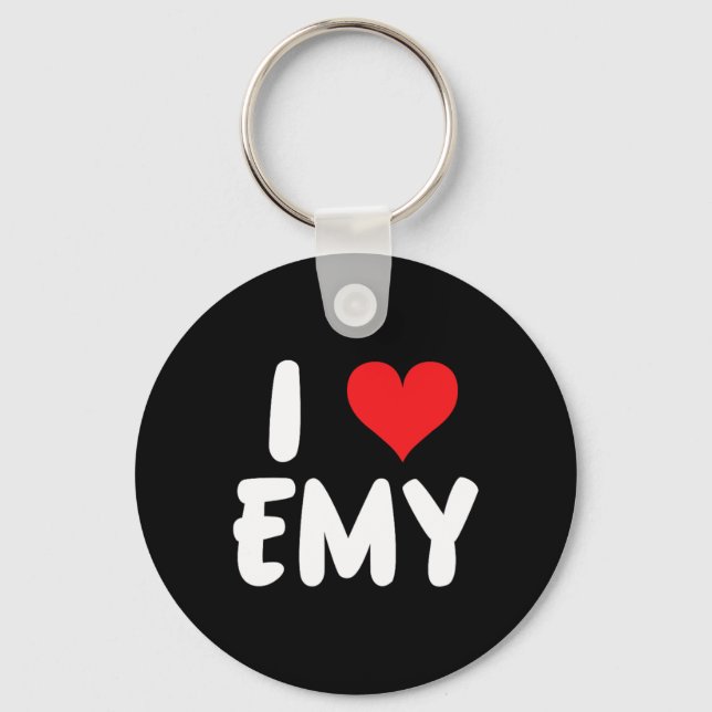 Porte-clés J'Aime Emy - Cœur - Nom  (Recto)
