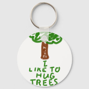 Porte-clés J'aime étreindre des arbres