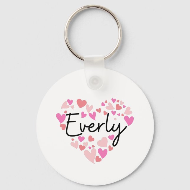 Porte-clés J'aime Everly (Recto)