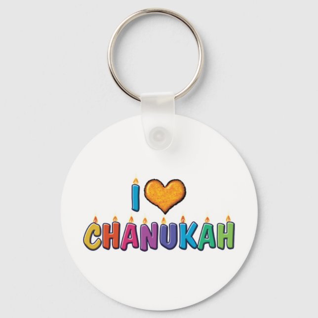 Porte-clés J'aime Hanouka (Recto)