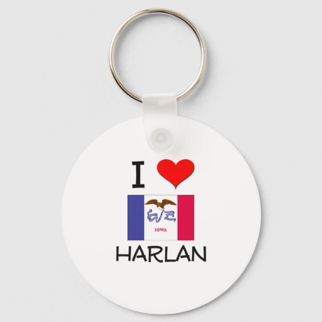 Porte-clés J'aime HARLAN Iowa (Recto)