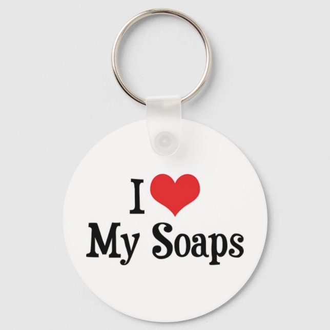 Porte-clés J'aime Heart My Soaps - Passionné de Feuilletons (Recto)