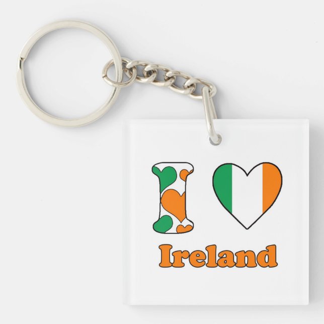 Porte-clés J'aime Irlande (Devant)