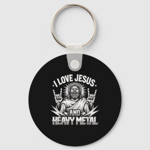 Porte-clés J'aime Jésus et le heavy metal 2 