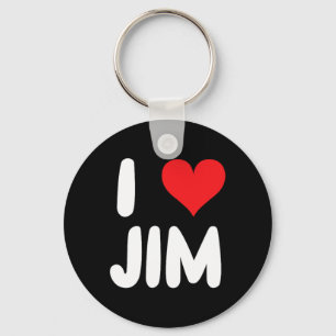 Porte-clés J'aime Jim - Cœur - Nom