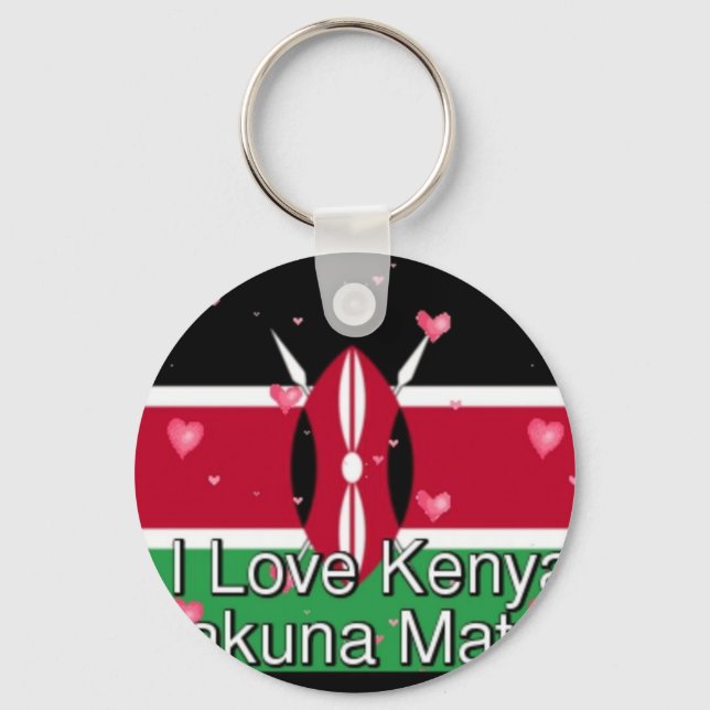 Porte-clés J'Aime ! Kenya Hakuna Matata (Recto)