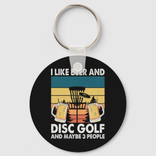 Porte-clés J'aime la bière et le disc golf et peut-être les g