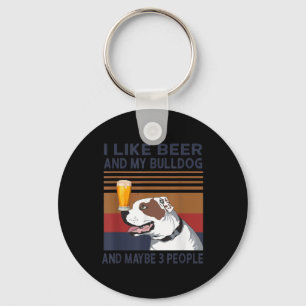 Porte-clés J'Aime La Bière Et Mon Chien À Feu Et Peut-Être 3