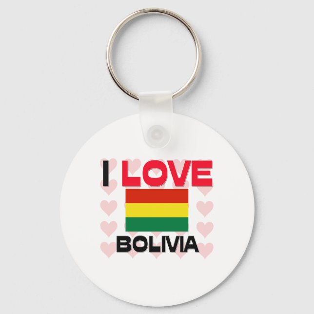 Porte-clés J'aime la Bolivie (Recto)