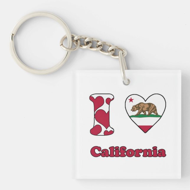 Porte-clés J'aime la Californie (Devant)
