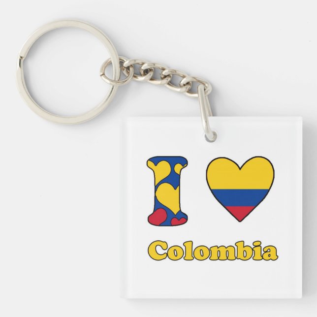 Porte-clés J'aime la Colombie (Devant)