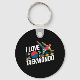 Porte-clés J'aime la fierté des arts martiaux taekwondo