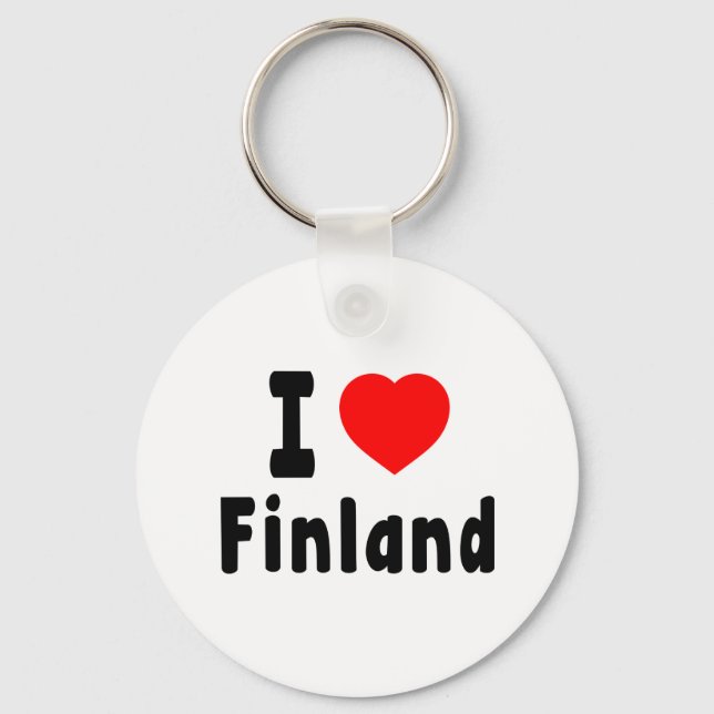 Porte-clés J'Aime La Finlande. (Recto)