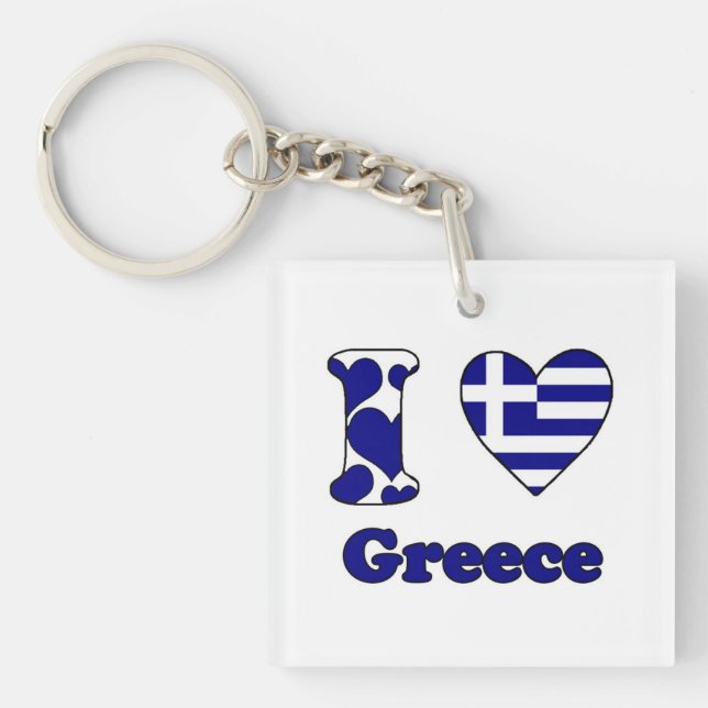 Porte-clés J'aime la Grèce (Devant)