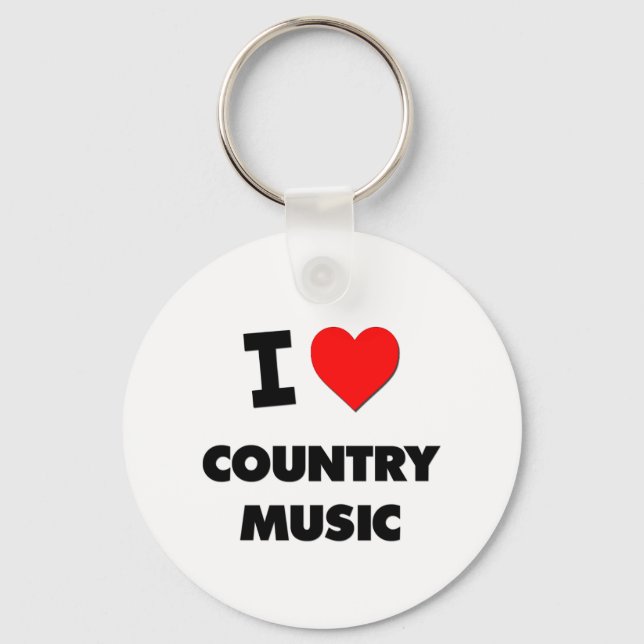 Porte-clés J'aime la musique country (Recto)