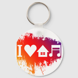 Porte-clés J'aime la musique de maison