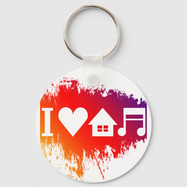 Porte-clés J'aime la musique de maison (Recto)