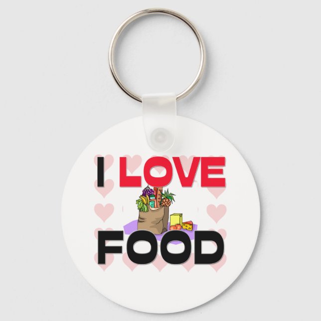 Porte-clés J'aime la nourriture (Recto)