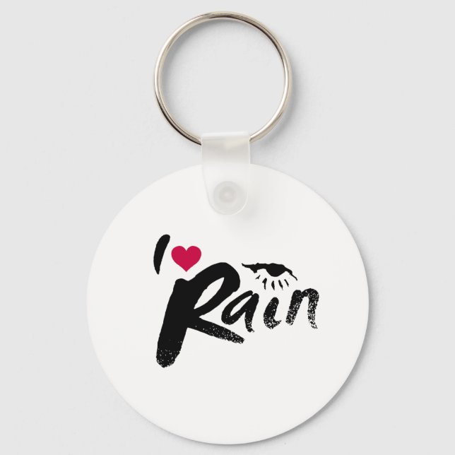Porte-clés J'aime la pluie (Recto)
